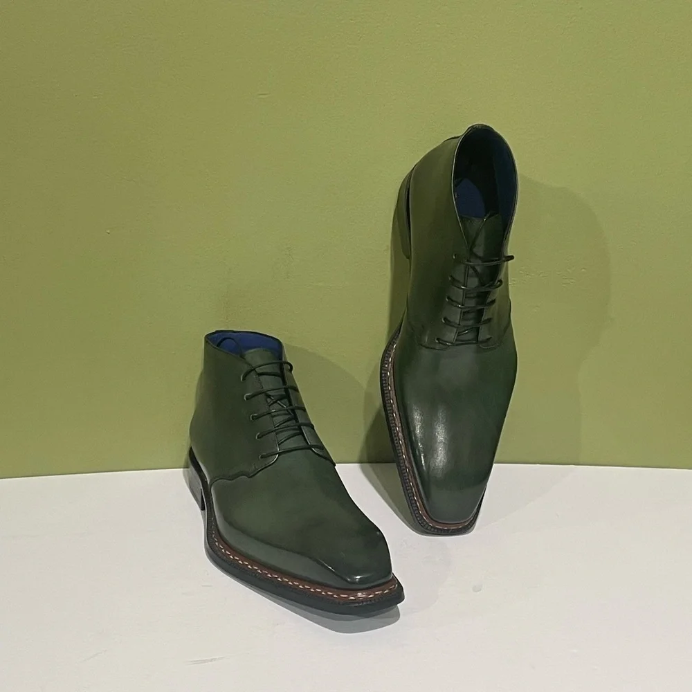 Emilio Franco ankle boot Olive oxford leather calf captoe